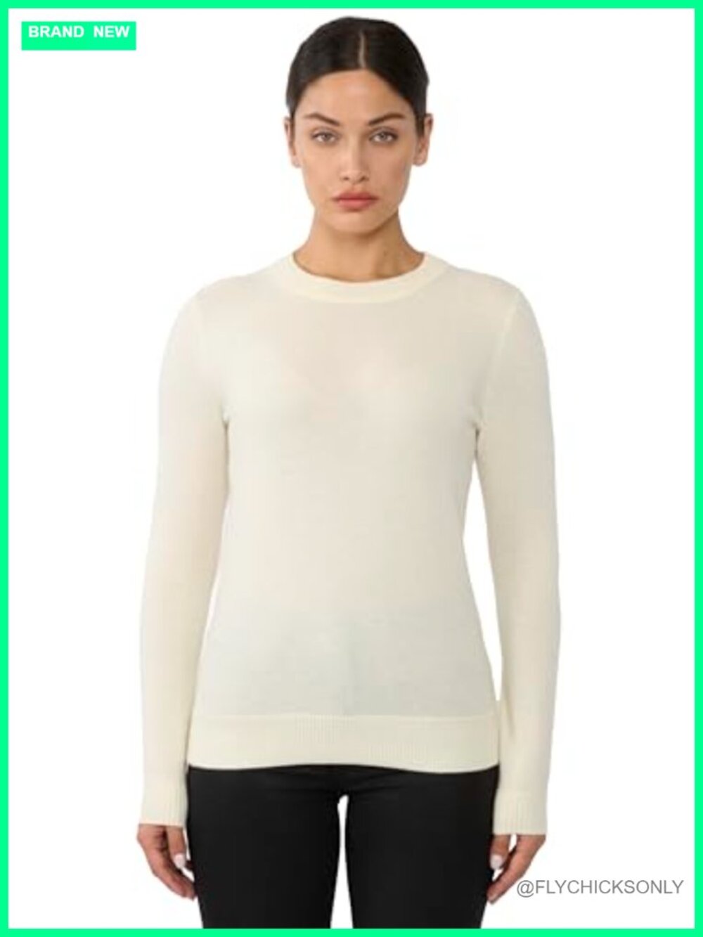 100% Cashmere Sweater Crewneck Long Sleeve Pullover